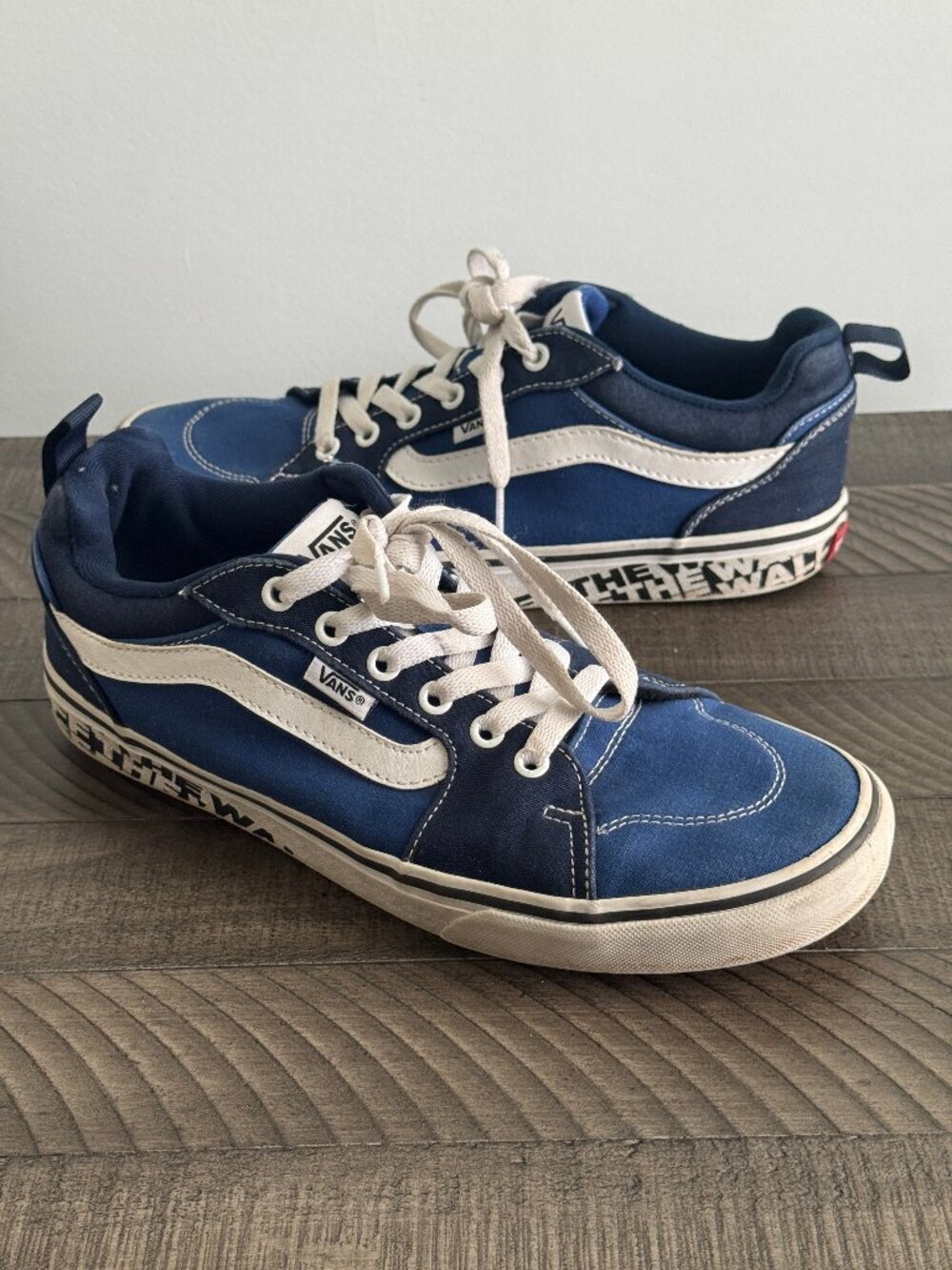 Vans Filmore Low Top "Off The Wall" Men's Skate Sneakers Blue Size 9
